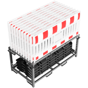 SET | with 20 panel fence | and 21 base plates | on storage and transport traverse | without lamp adapter | with red/white foil, type RA1/A | Barrier type ULTRA